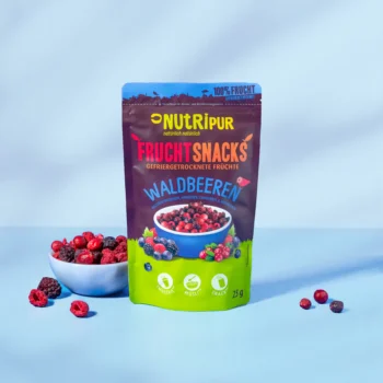 Hier ist ein Produktbild des gefriergetrockneten Waldbeeren-Mix von Nutripur