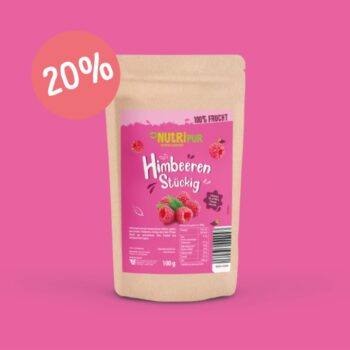 Angebot 20% Rabatt gefriergetrocknete Himbeeren