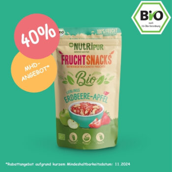 MHD Angebot BIO Erdbeere Apfel 100g 40% Rabatt